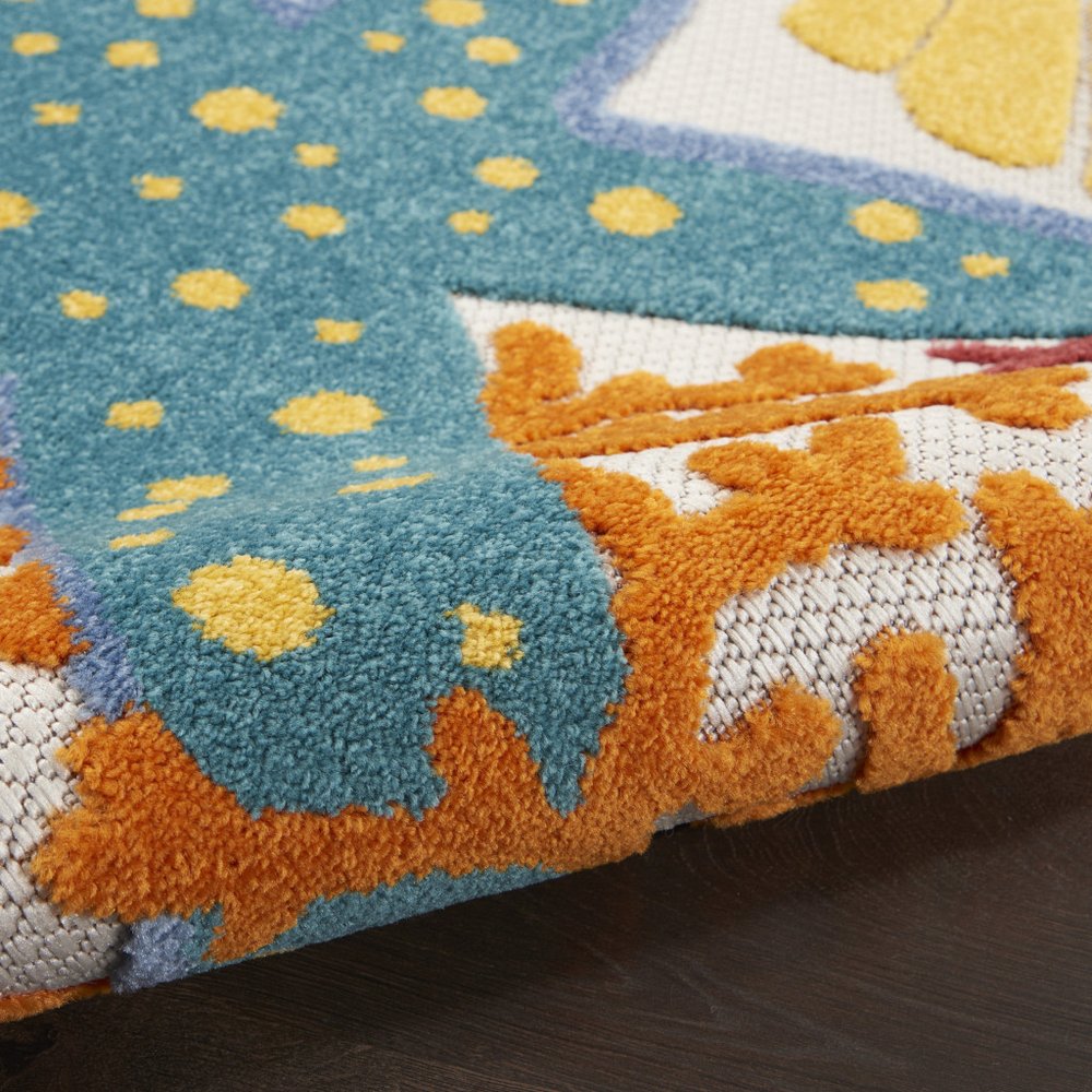 3' X 4' Blue And Yellow Indoor Outdoor Area Rug — view 4