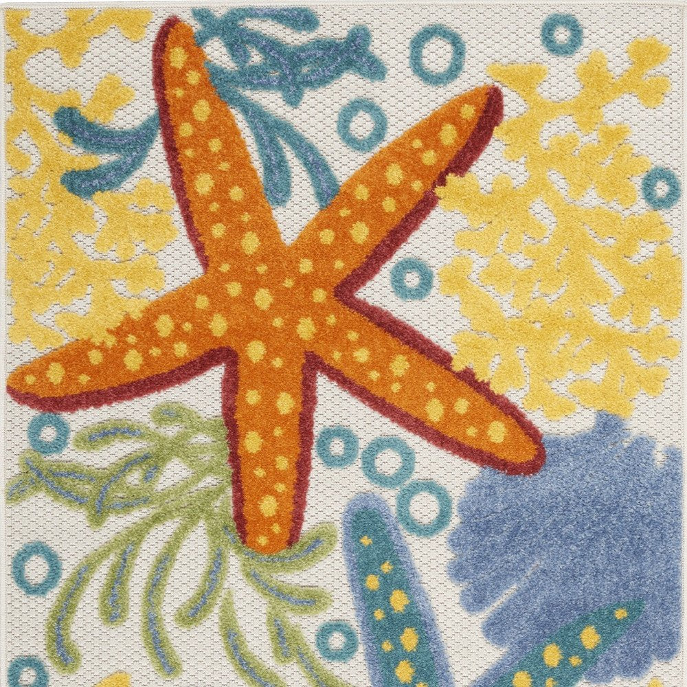 3' X 4' Blue And Yellow Indoor Outdoor Area Rug HomeRoots