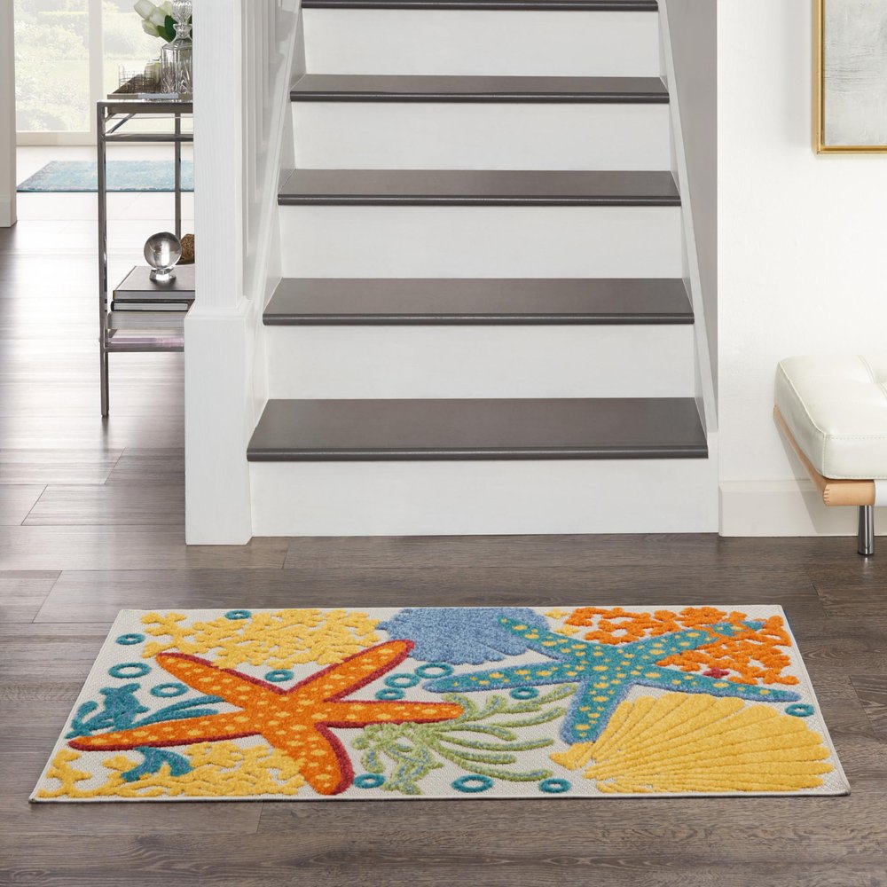 3' X 4' Blue And Yellow Indoor Outdoor Area Rug — view 6