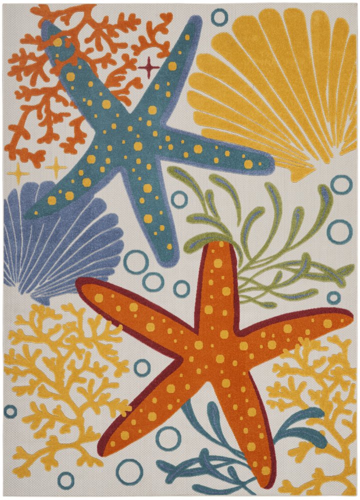 9' X 12' Blue And Yellow Indoor Outdoor Area Rug HomeRoots
