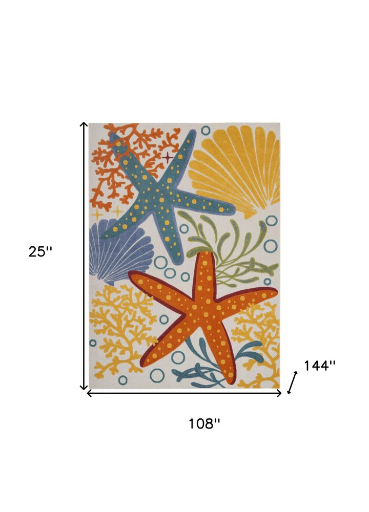 9' X 12' Blue And Yellow Indoor Outdoor Area Rug HomeRoots
