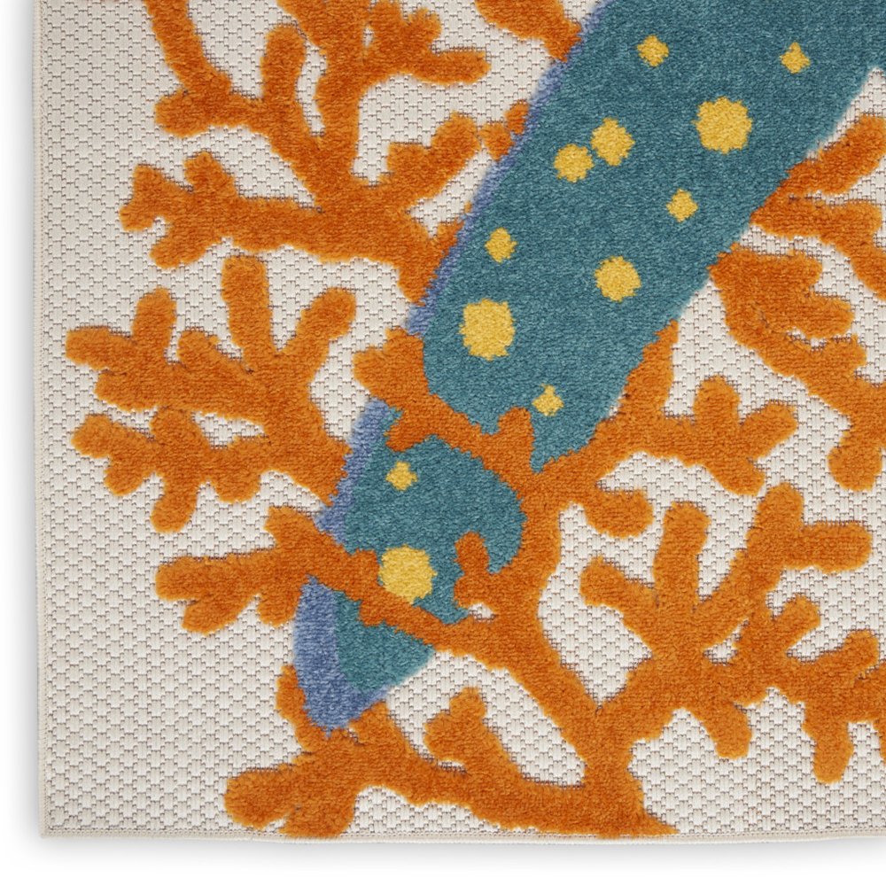 9' X 12' Blue And Yellow Indoor Outdoor Area Rug — view 5