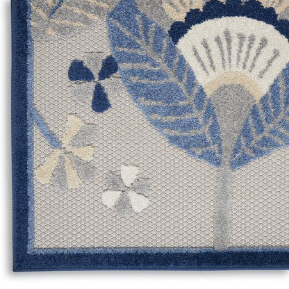 10' Blue And Gray Indoor Outdoor Runner Rug HomeRoots