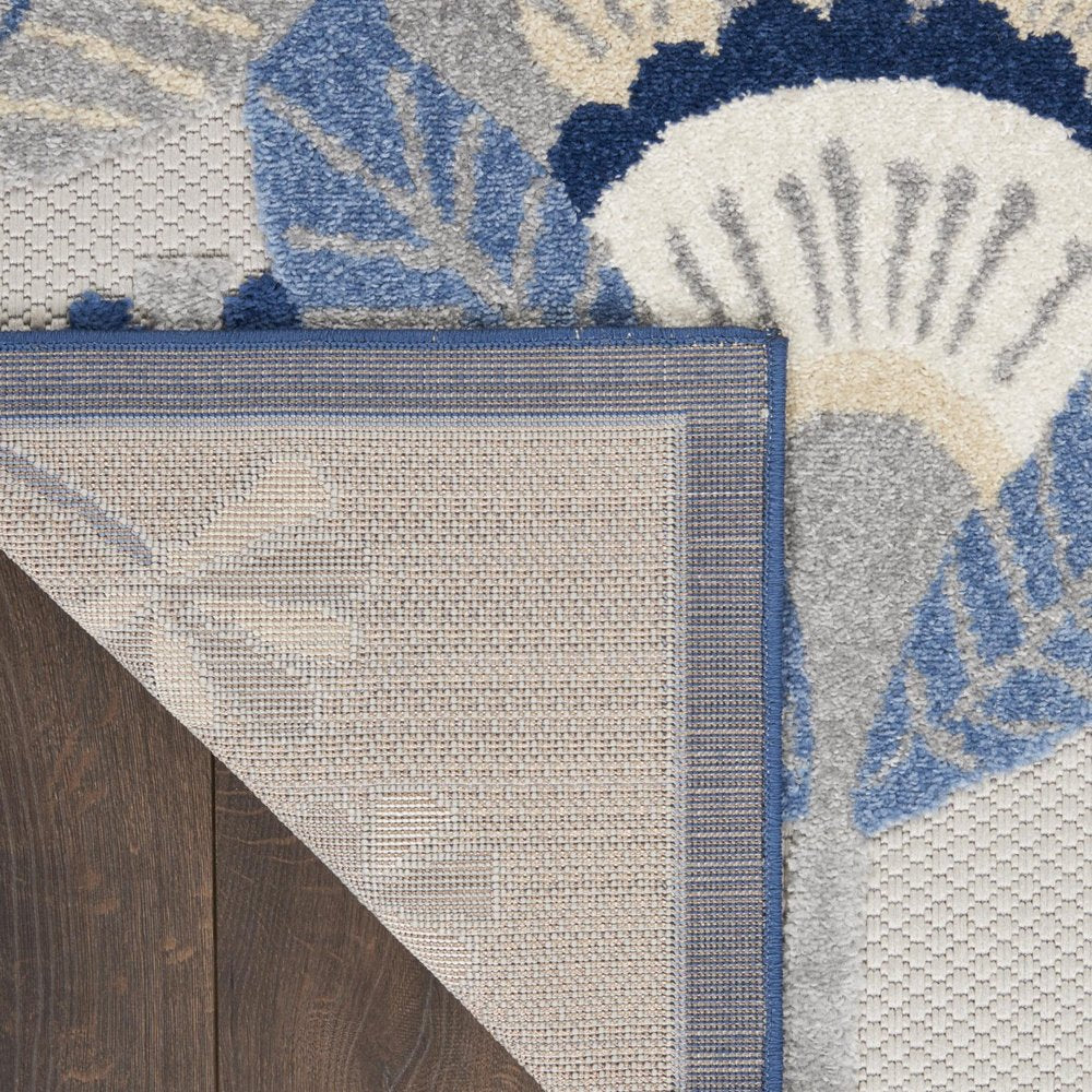 10' Blue And Gray Indoor Outdoor Runner Rug HomeRoots
