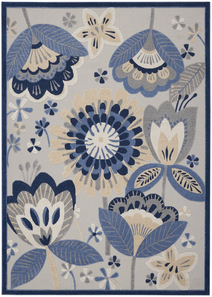 9' X 12' Blue And Gray Indoor Outdoor Area Rug HomeRoots