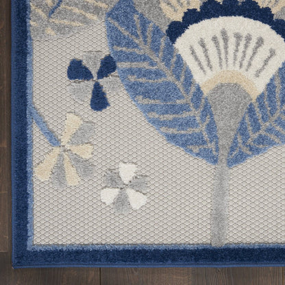 9' X 12' Blue And Gray Indoor Outdoor Area Rug HomeRoots