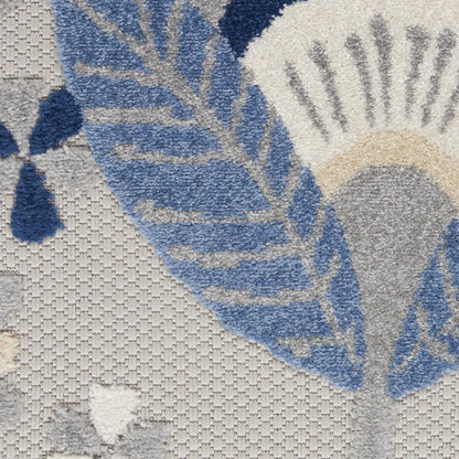 9' X 12' Blue And Gray Indoor Outdoor Area Rug HomeRoots