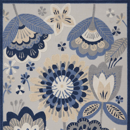 9' X 12' Blue And Gray Indoor Outdoor Area Rug HomeRoots