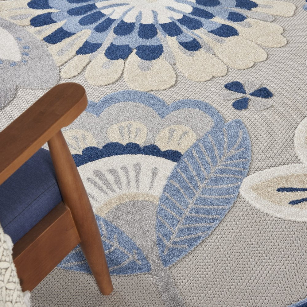 9' X 12' Blue And Gray Indoor Outdoor Area Rug HomeRoots