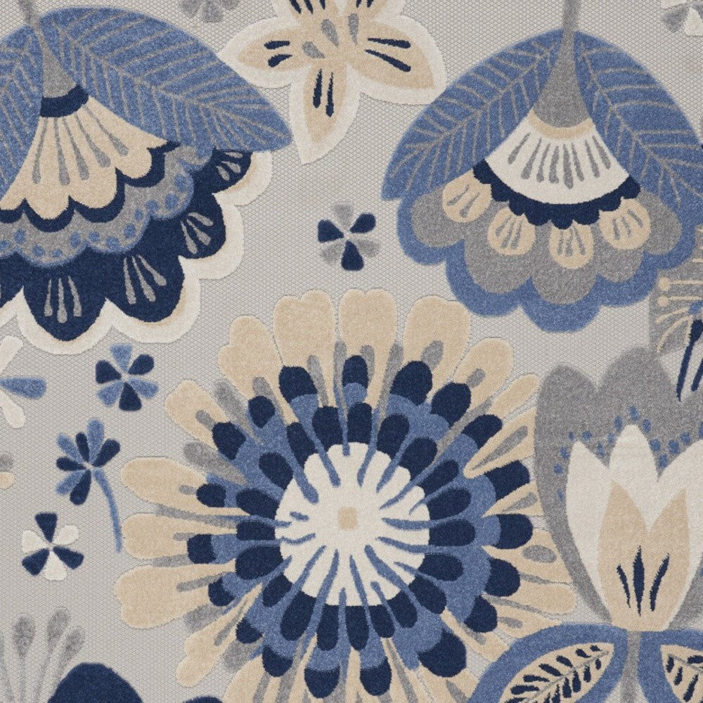 9' X 12' Blue And Gray Indoor Outdoor Area Rug HomeRoots