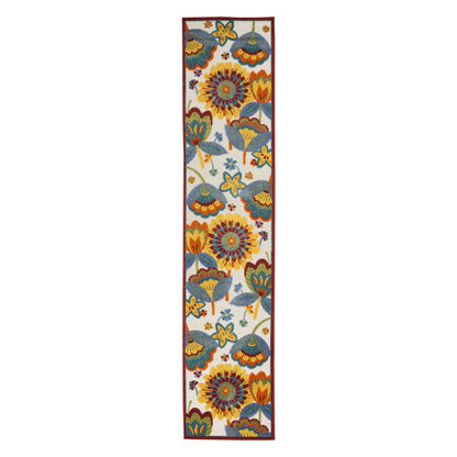 10' Blue And Yellow Indoor Outdoor Runner Rug HomeRoots