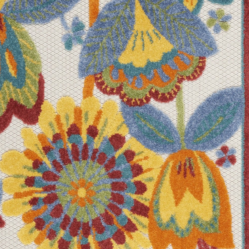 3' X 4' Yellow And Ivory Indoor Outdoor Area Rug HomeRoots