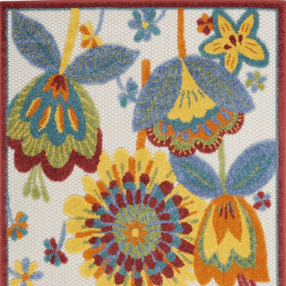 3' X 4' Yellow And Ivory Indoor Outdoor Area Rug HomeRoots