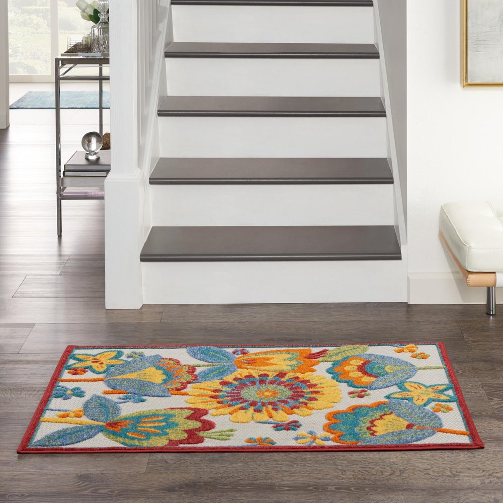 3' X 4' Yellow And Ivory Indoor Outdoor Area Rug HomeRoots