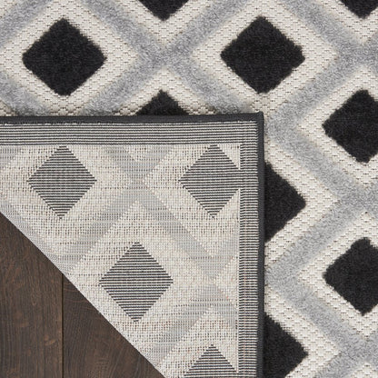 12' X 15' Black And White Gingham Non Skid Indoor Outdoor Area Rug HomeRoots