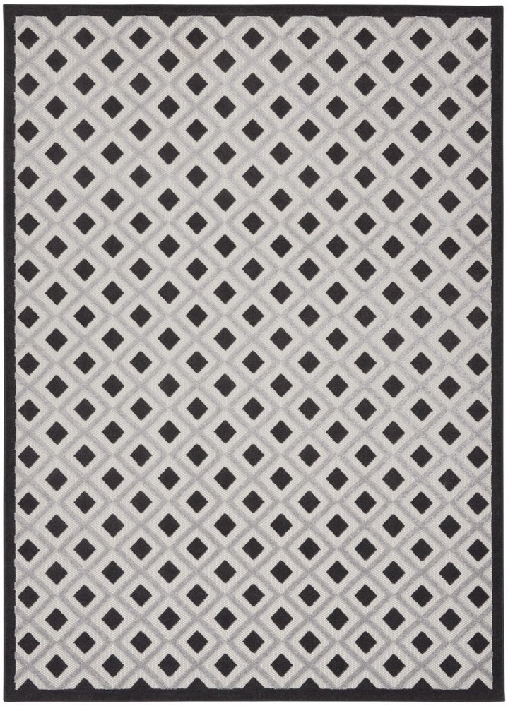 12' X 15' Black And White Gingham Non Skid Indoor Outdoor Area Rug HomeRoots
