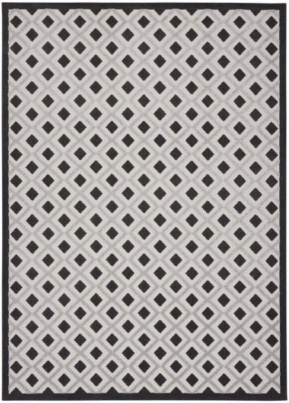 12' X 15' Black And White Gingham Non Skid Indoor Outdoor Area Rug HomeRoots