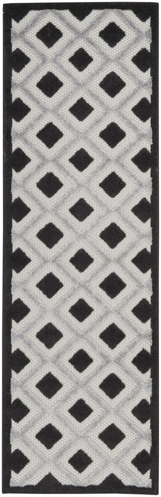 6' Black And White Indoor Outdoor Runner Rug HomeRoots