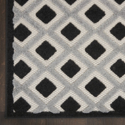 12' Black And White Indoor Outdoor Runner Rug HomeRoots