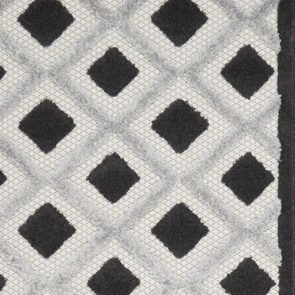 12' Black And White Indoor Outdoor Runner Rug HomeRoots