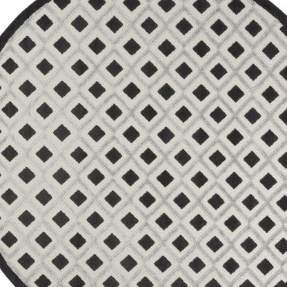 8' X 8' Black And White Round Indoor Outdoor Area Rug HomeRoots