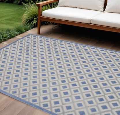 10' X 13' Blue And Gray Indoor Outdoor Area Rug HomeRoots
