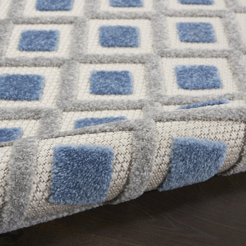 10' X 13' Blue And Gray Indoor Outdoor Area Rug — view 5