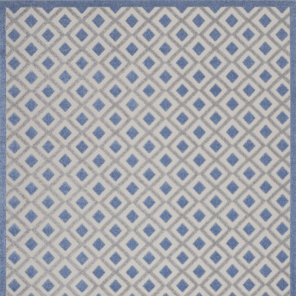 10' X 13' Blue And Gray Indoor Outdoor Area Rug — view 1