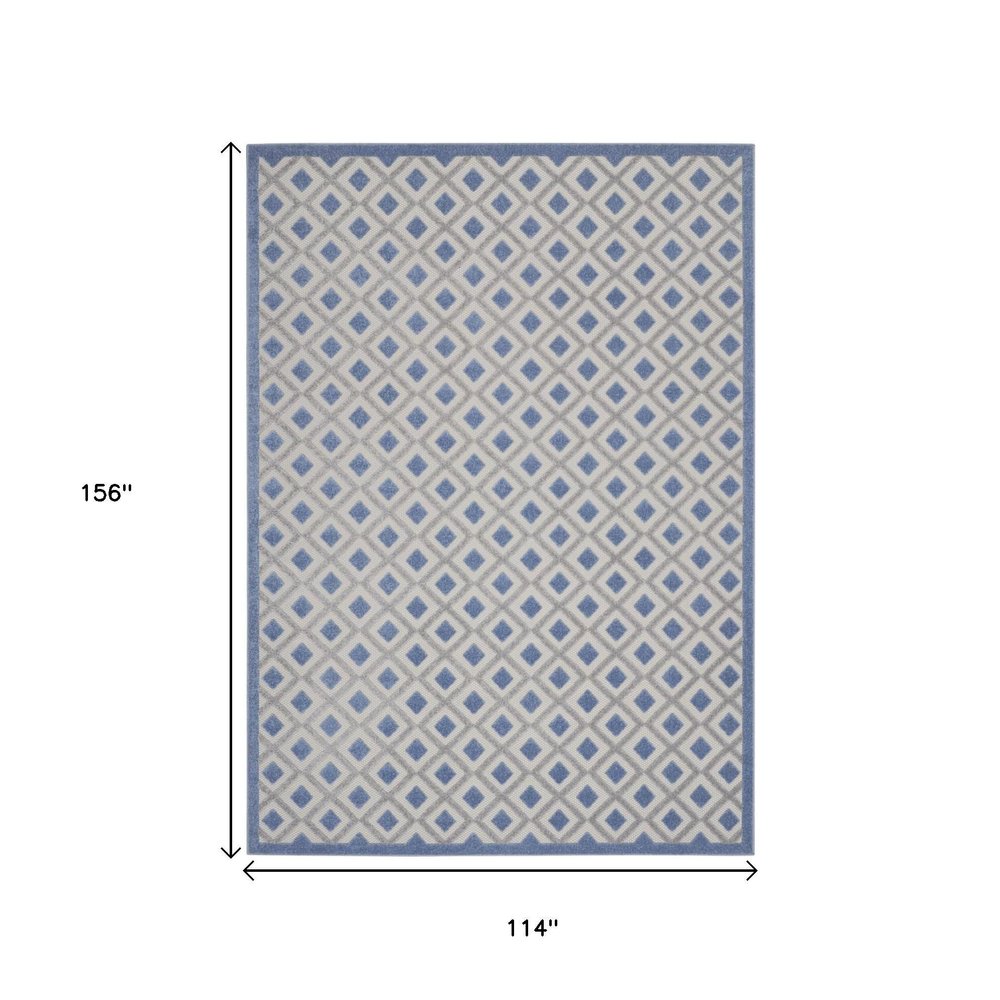 10' X 13' Blue And Gray Indoor Outdoor Area Rug — view 4