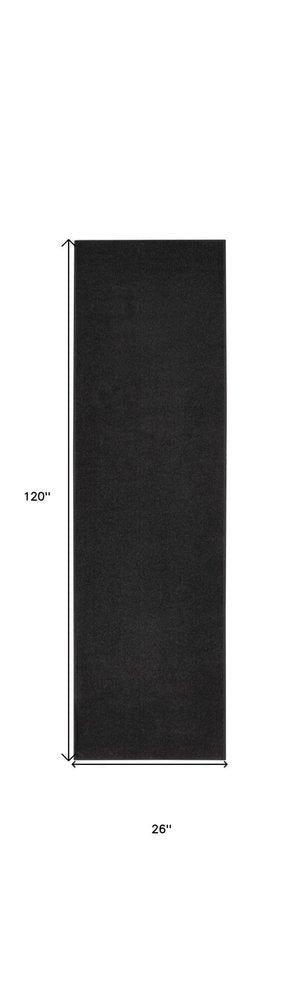 10' Black Indoor Outdoor Runner Rug — view 2