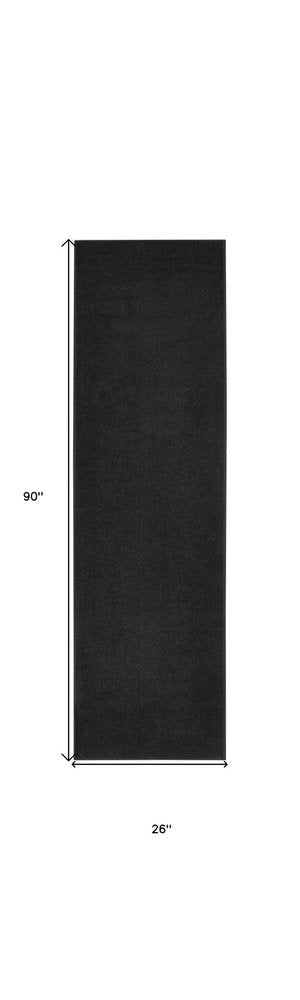 8' Black Indoor Outdoor Runner Rug — view 1