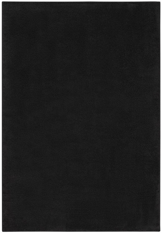 5' X 7' Black Stain Resistant Indoor Outdoor Area Rug