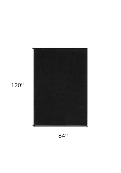 7' X 10' Black Indoor Outdoor Area Rug