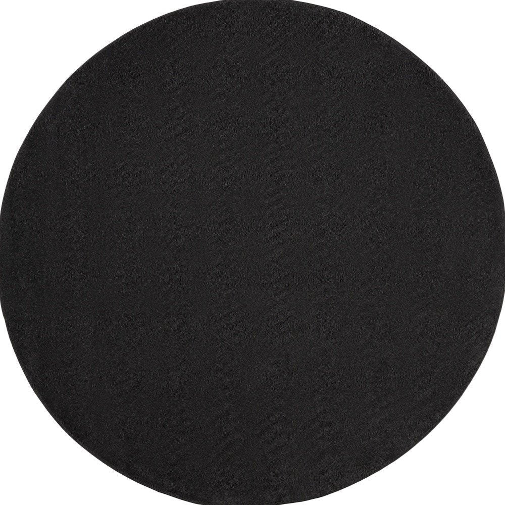 8' X 8' Black Round Indoor Outdoor Area Rug — view 2