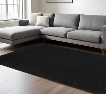 9' X 12' Black Stain Resistant Indoor Outdoor Area Rug HomeRoots