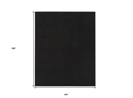 9' X 12' Black Stain Resistant Indoor Outdoor Area Rug