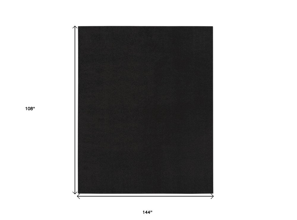 9' X 12' Black Stain Resistant Indoor Outdoor Area Rug HomeRoots