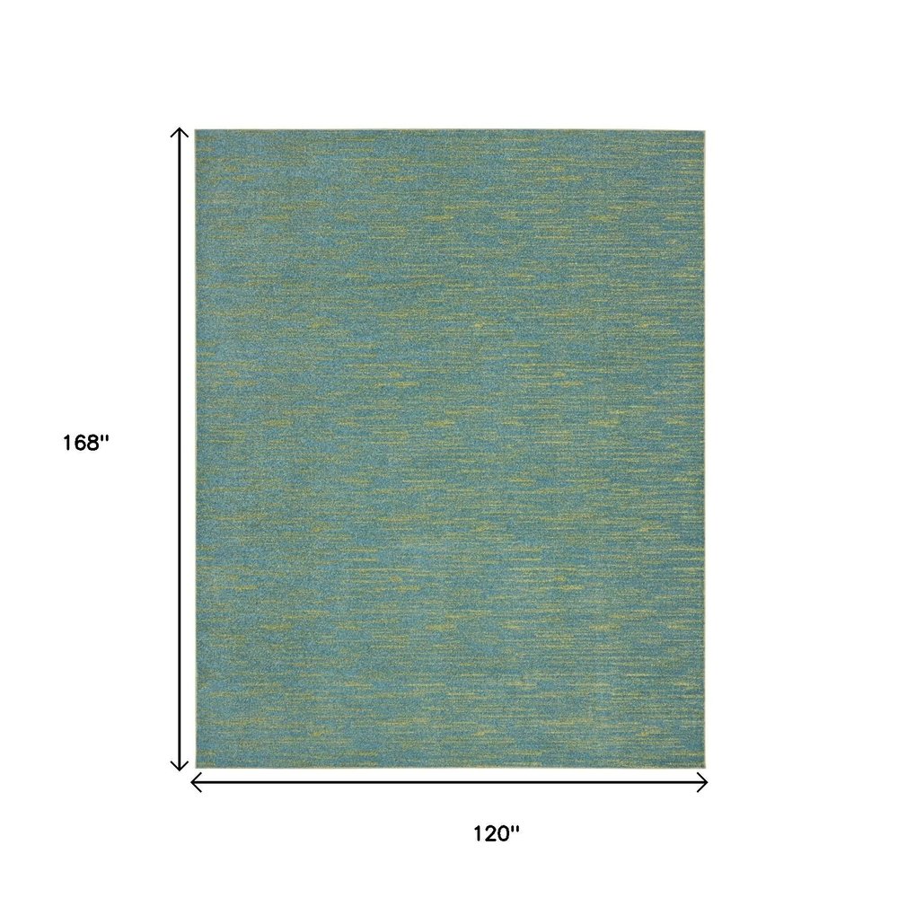 10' X 14' Blue And Green Indoor Outdoor Area Rug HomeRoots