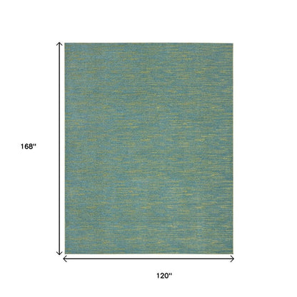 10' X 14' Blue And Green Indoor Outdoor Area Rug HomeRoots