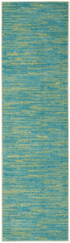 10' Blue And Green Indoor Outdoor Runner Rug HomeRoots