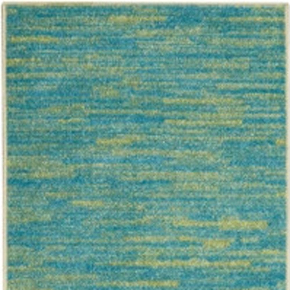 10' Blue And Green Indoor Outdoor Runner Rug HomeRoots