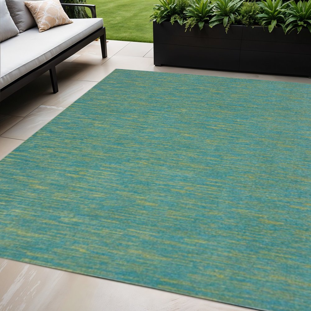 5' X 7' Blue And Green Indoor Outdoor Area Rug HomeRoots