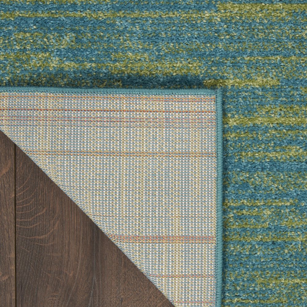 7' Blue And Green Square Indoor Outdoor Area Rug HomeRoots