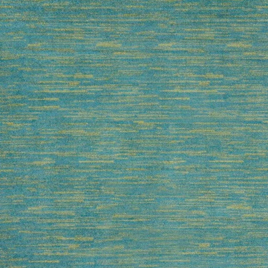 7' Blue And Green Square Indoor Outdoor Area Rug