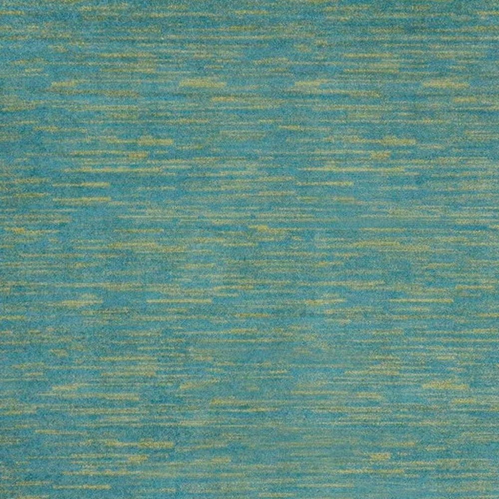 7' Blue And Green Square Indoor Outdoor Area Rug — view 2