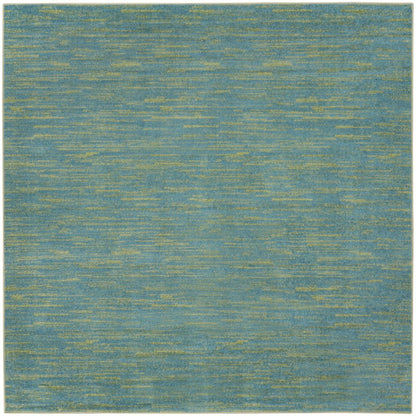 7' Blue And Green Square Indoor Outdoor Area Rug HomeRoots
