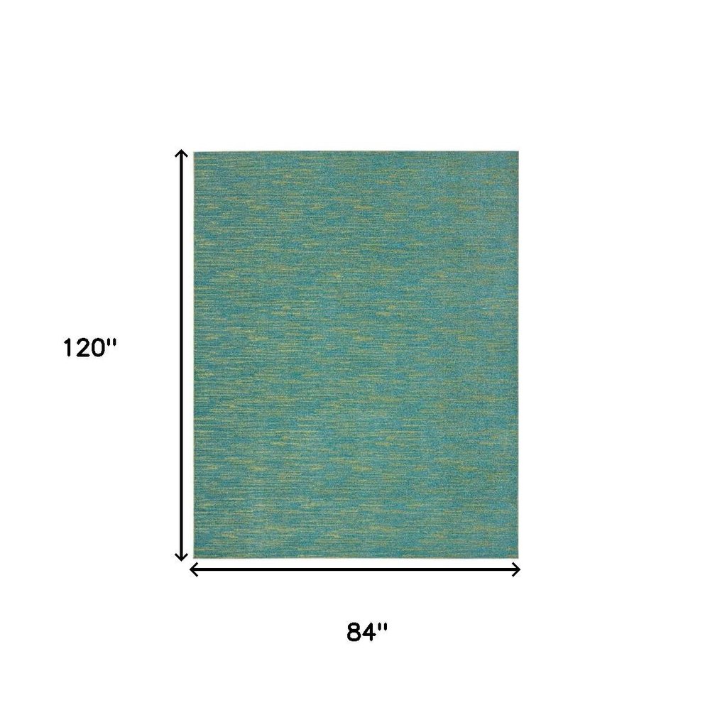 7' X 10' Blue And Green Indoor Outdoor Area Rug — view 4