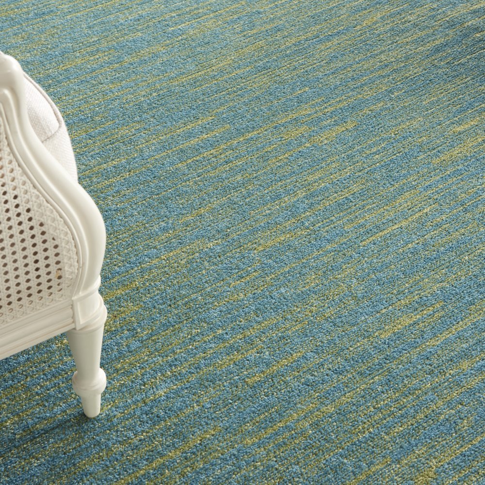 7' X 10' Blue And Green Indoor Outdoor Area Rug HomeRoots