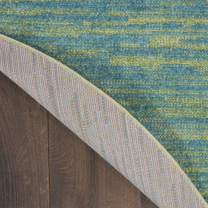 8' X 8' Blue And Green Round Indoor Outdoor Area Rug HomeRoots