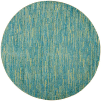 8' X 8' Blue And Green Round Indoor Outdoor Area Rug HomeRoots